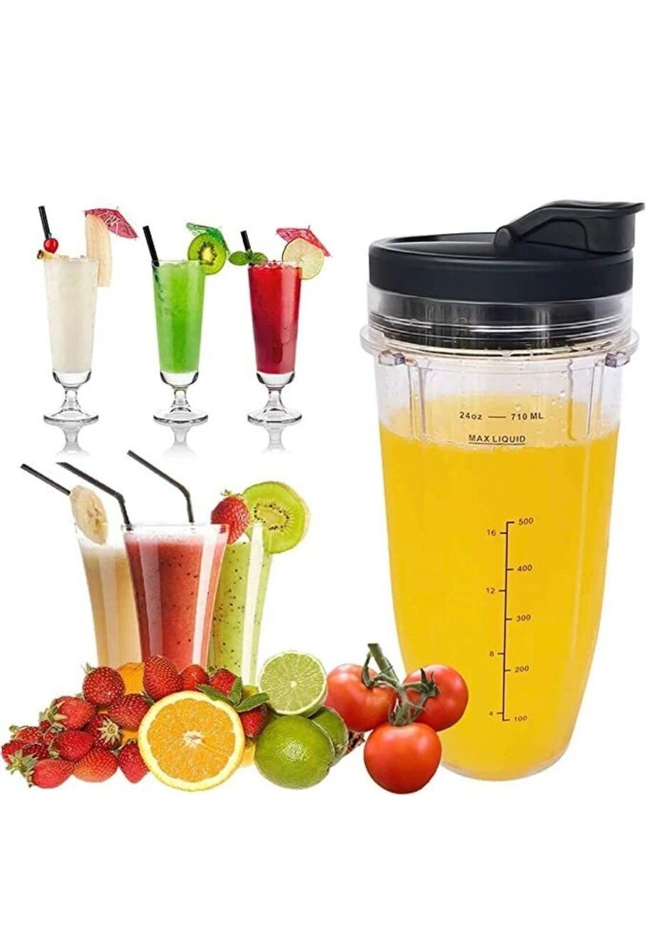 Replacement 24oz Nutri Ninja Blender Cup with Sip & Seal Lid-NWOT